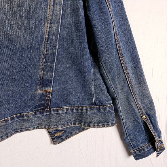 Free People Denim Jacket Jean Distressed Boho size S Casual - Picture 7 of 13